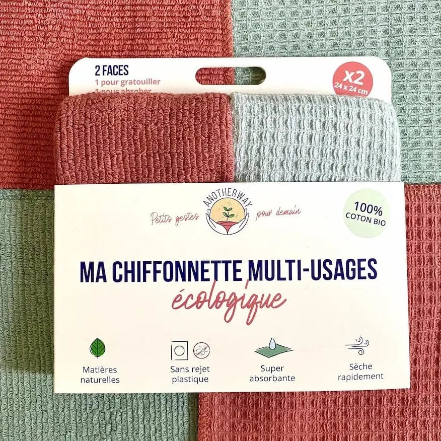 Chiffonnettes multi-usage 100% coton - lot de 2 Anotherway vrac-zero-dechet-ecolo-saint-andre-cubza