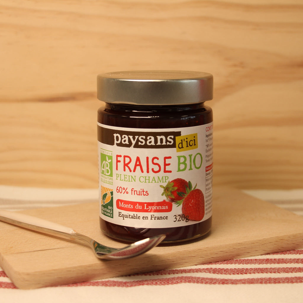Confiture de fraise des monts du lyonnais - BIO - 320g Ethiquable vrac-zero-dechet-ecolo-saint-andre-cubza