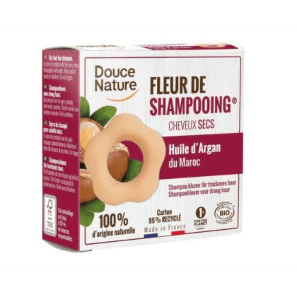 Fleur de shampooing BIO pour cheveux secs - Huile d'argan et argile rouge - 85g Ekibio vrac-zero-dechet-ecolo-saint-andre-cubza