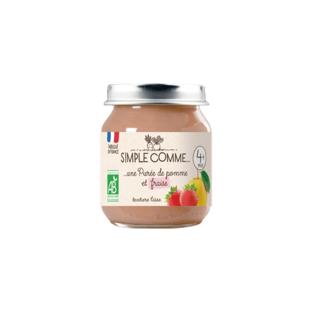 Pot bébé 4 mois pomme fraise BIO - 125g Simple comme vrac-zero-dechet-ecolo-saint-andre-cubza