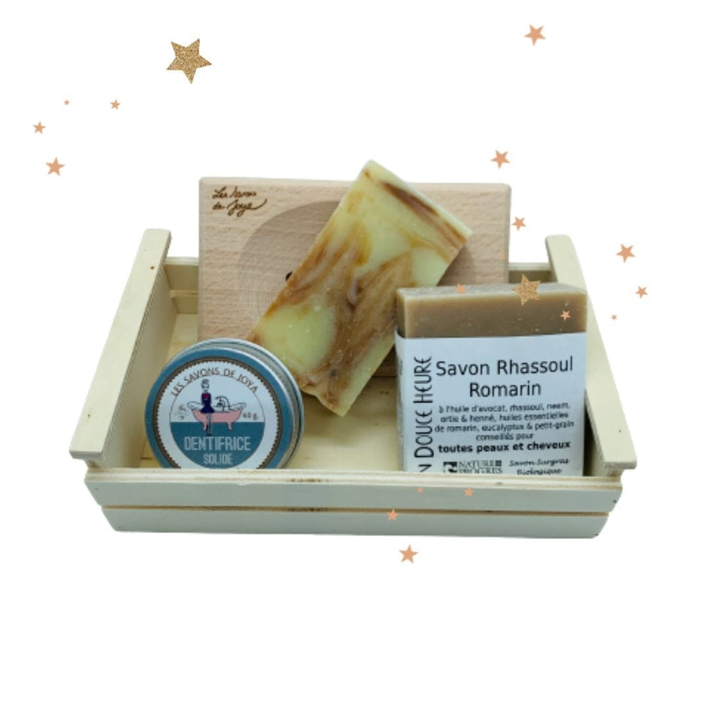 Cagette cadeaux cosmétiques "Le Viril" L'Atelier des Demoiselles vrac-zero-dechet-ecolo-saint-andre-cubza