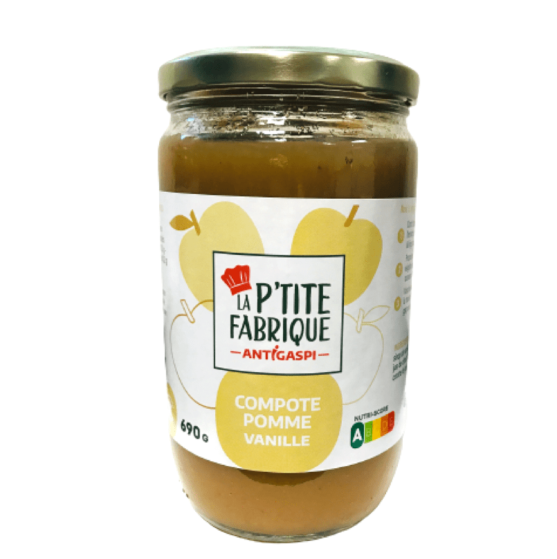 Compote Pomme - Vanille issue de l'Anti Gaspi (690g) - BIO La P'tite Fabrique - Anti Gapsi vrac-zero-dechet-ecolo-saint-andre-cubza