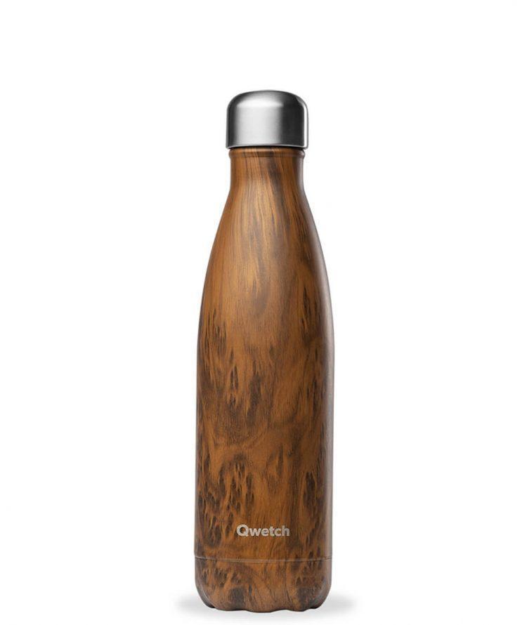 Gourde Wood en inox - 500ml Qwetch vrac-zero-dechet-ecolo-saint-andre-cubza