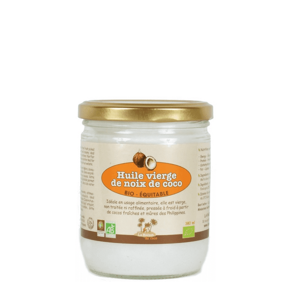 Huile vierge de noix coco bio - équitable (380 ml) - BIO La Maison du coco vrac-zero-dechet-ecolo-saint-andre-cubza