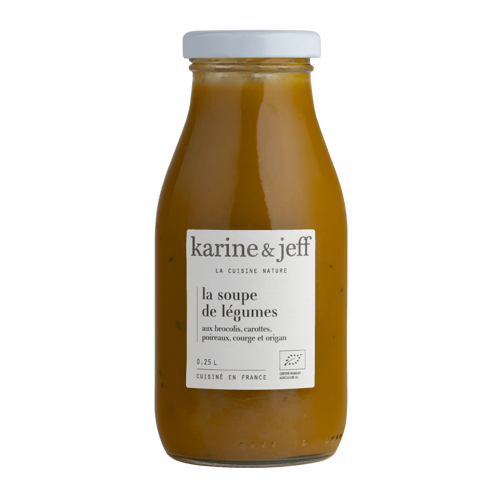 La soupe de légumes - aux brocolis, carottes, poireaux, courge et origan - 0.25L Karine & Jeff vrac-zero-dechet-ecolo-saint-andre-cubza