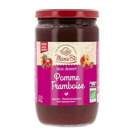 Purée Pomme Framboise sans sucre ajouté (680g) - BIO Mamie bio vrac-zero-dechet-ecolo-saint-andre-cubza