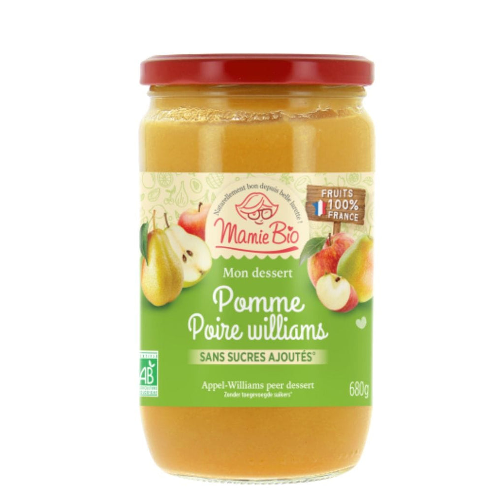 Purée Pomme Poire William's sans sucres ajoutés (680g) - BIO Mamie bio vrac-zero-dechet-ecolo-saint-andre-cubza